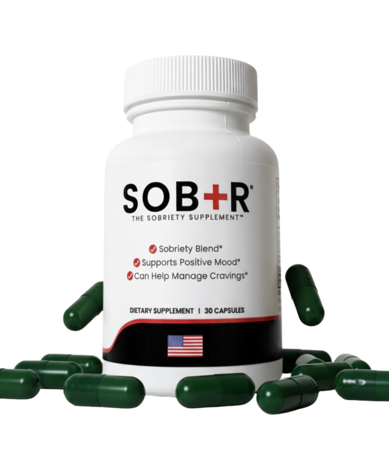 SOB+R Natural Drug Recovery Supplement Capsules 30 Count