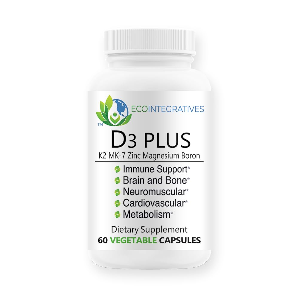 EcoIntegratives D3 Plus Boron Vitamin K2 Magnesium Zinc Capsules, 180 Count