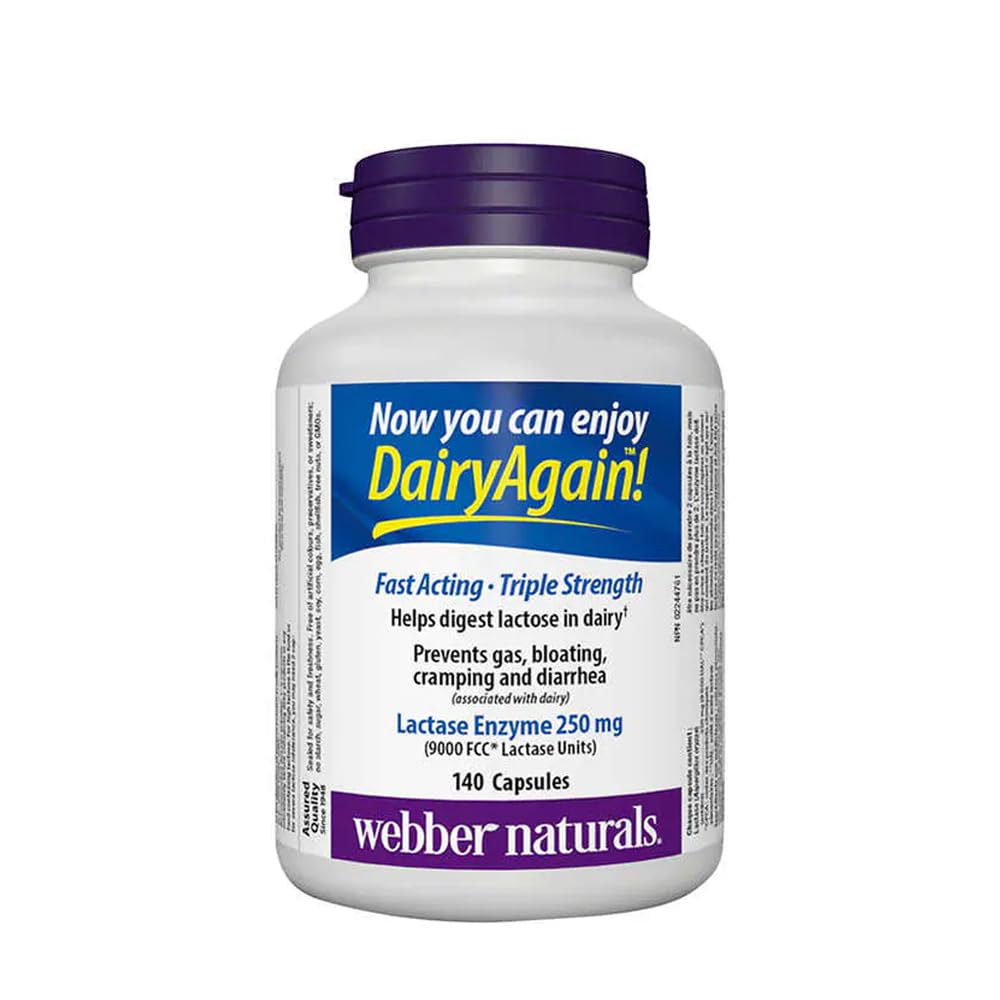 Webber Naturals Lactase Enzyme Extra Strength Capsules, 140