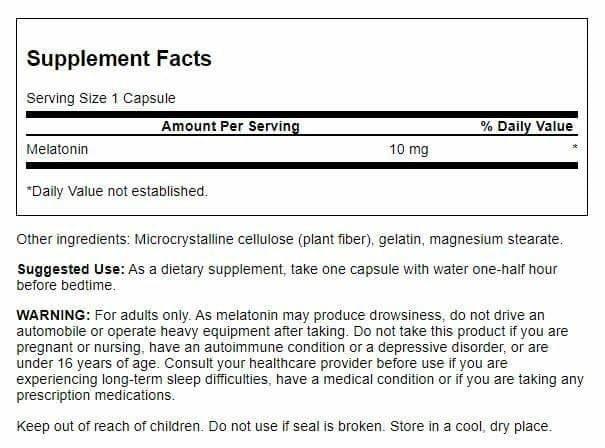 Swanson Triple Strength Melatonin Capsules, 180 Count