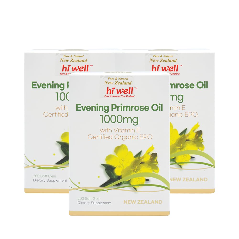 HI WELL PURE & NATURAL NEW ZEALAND Evening Primrose Oil 200 Softgels