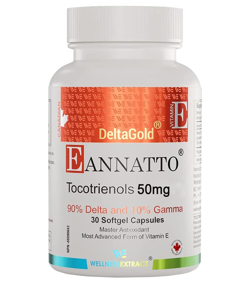 WELLNESS EXTRACT Eannatto Tocotrienols Deltagold Vitamin E Supplements Softgels 30