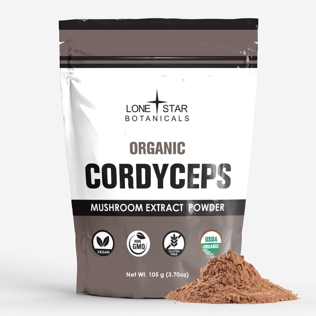 Lone Star Botanicals Organic Cordyceps Mushroom Extract Superfood Powder 3.52 oz
