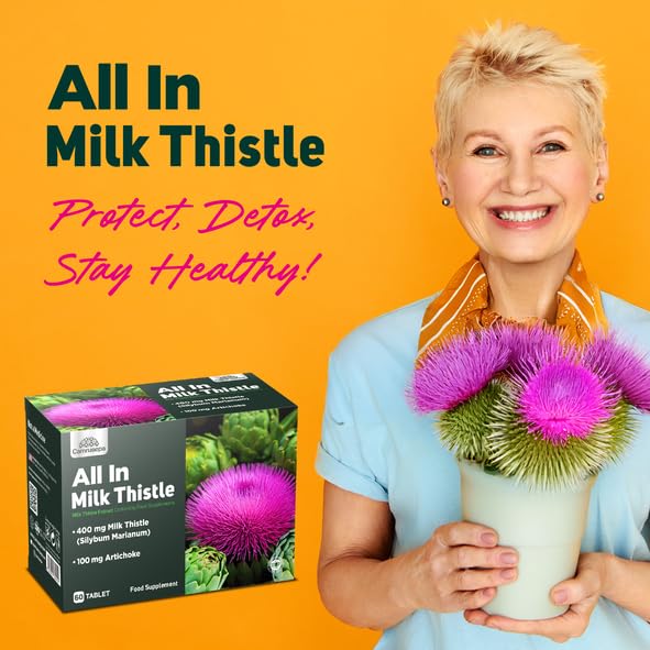 Camrusepa All in Milk Thistle – Silybum marianum & Artichoke Herbal Extract Tablet, 60 Tablets
