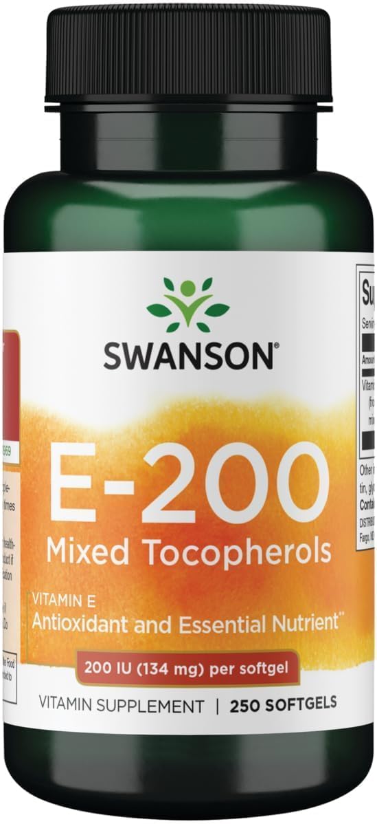 Swanson Vitamin E Mixed Tocopherols 200 Iu (134 Milligrams) Softgels 250