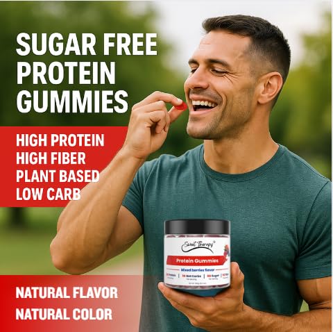 Sweet Therapy Protein Gummies 12.7 Sugar Free High Fiber Plant Based Low Carb 1g Net Carb