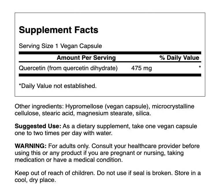 Swanson High Potency Quercetin Capsule, 60 Count
