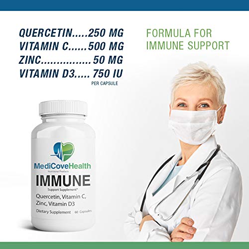 Ivory Caps Immune Support: Quercetin, Vitamin C, Zinc, Vitamin D3 Capsule, 60 Capsules