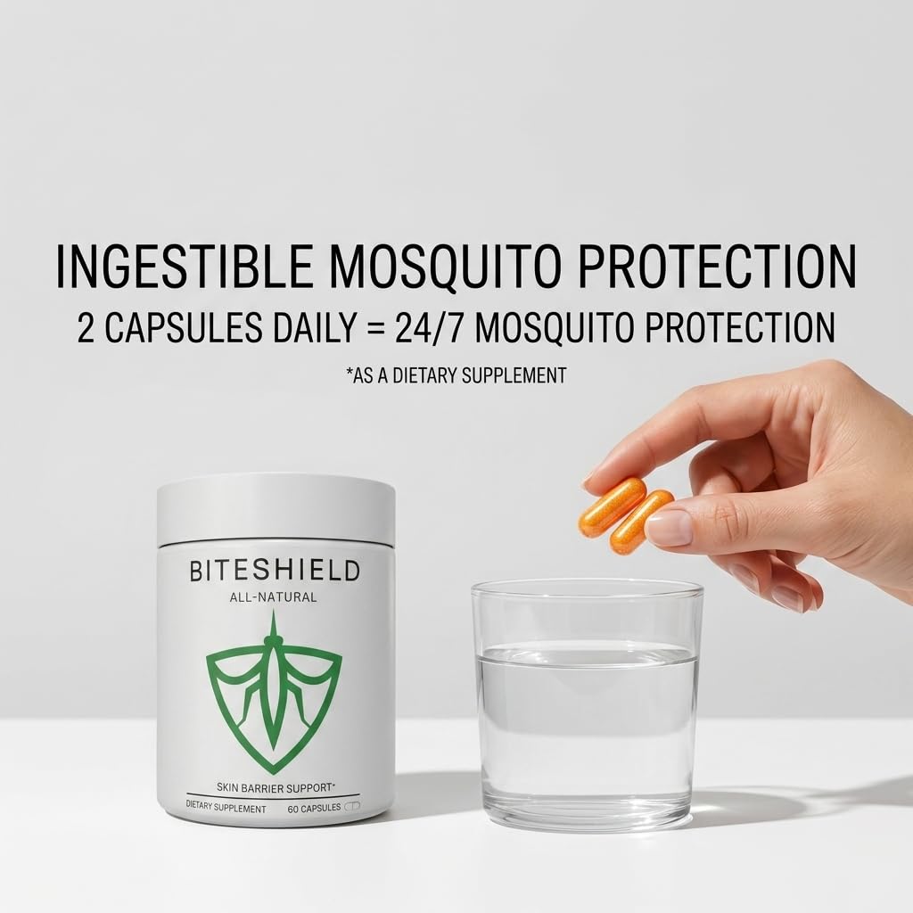 BITESHIELD Mosquito Repellent Pills for Humans 60 Capsules