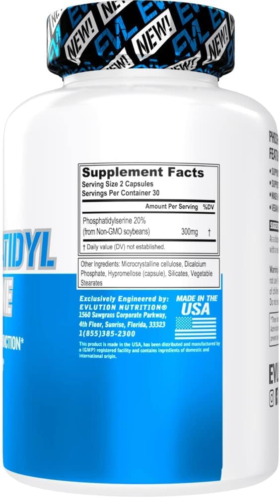 Evlution Phosphatidylserine 300mg Capsule, 60 Count
