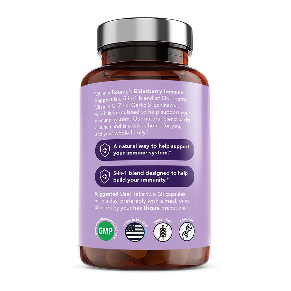 Vitamin Bounty Elderberry Organic Capsules 60 Count
