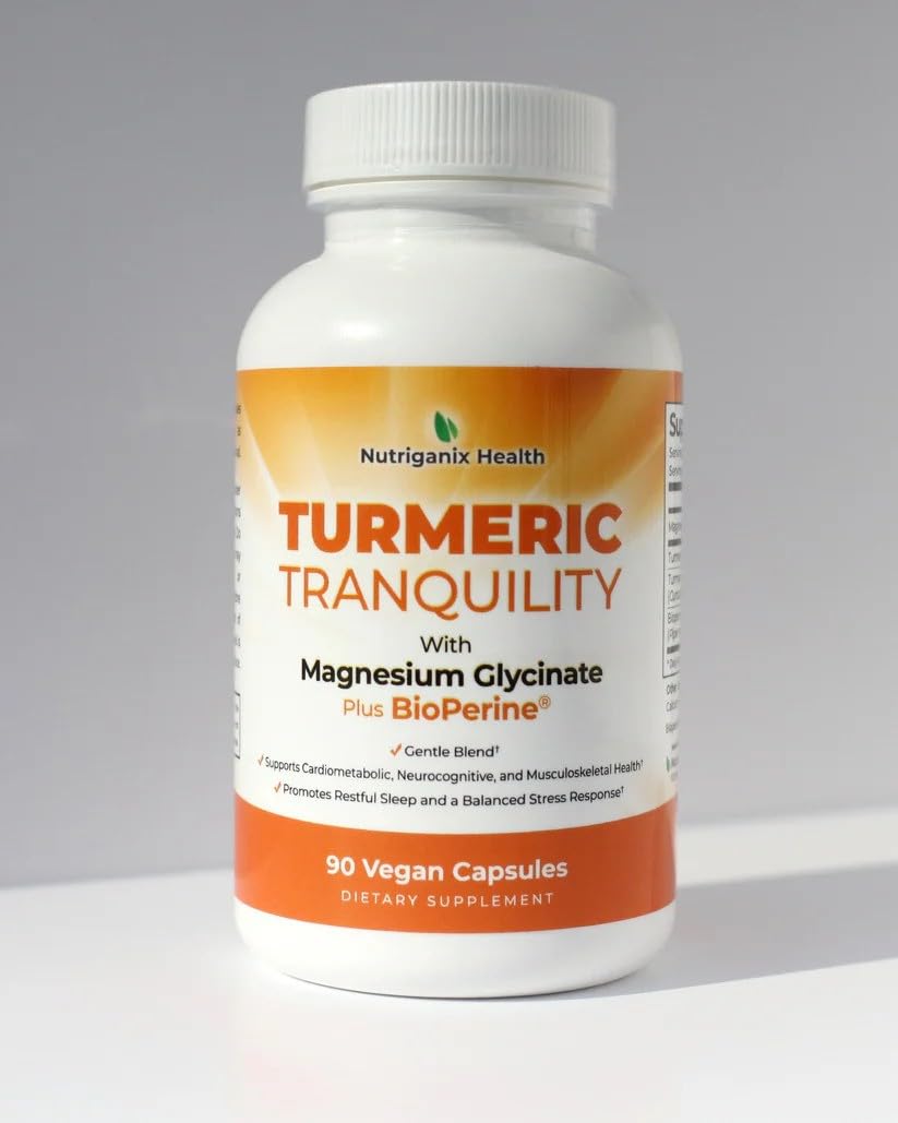 Nutriganix Turmeric Tranquility Curcumin & Magnesium Glycinate with BioPerine 90 Capsules