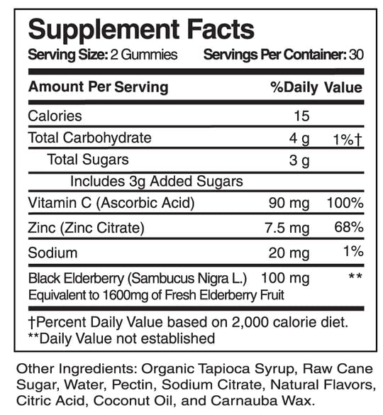 Earth's Creation Elderberry Gummies 60 Count