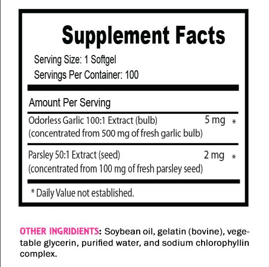 SWAN LIFE ESSENTIALS Garlic and Parsley Odorless Capsules, 300 Capsules