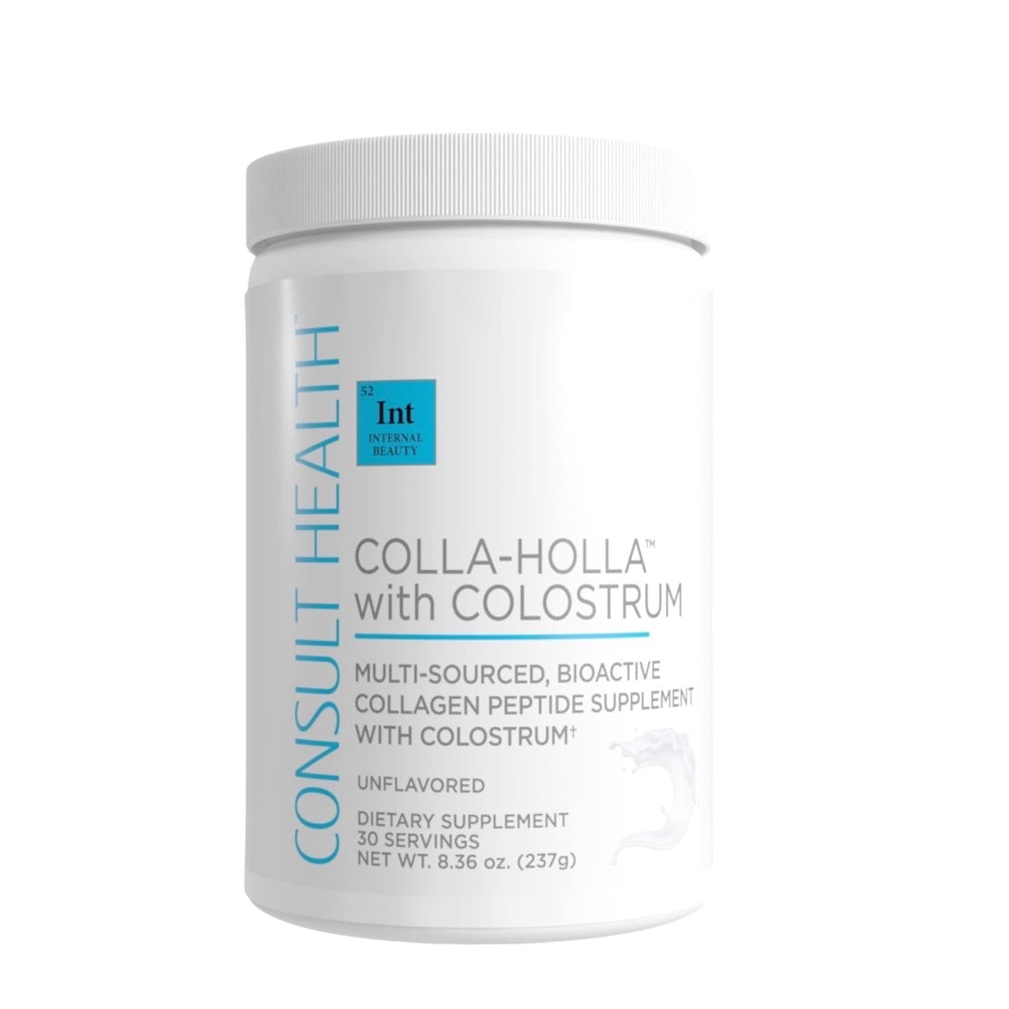 Consult Health Colla Holla Multi-Sourced Collagen Verisol Protein Powder with Colostrum, 8.26 oz