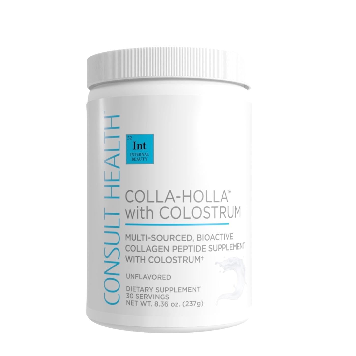 Consult Health Colla Holla Multi-Sourced Collagen Verisol Protein Powder with Colostrum, 8.26 oz