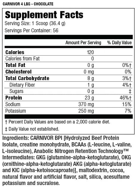 MuscleMeds Carnivor Chocolate Protein Powder 64 Servings