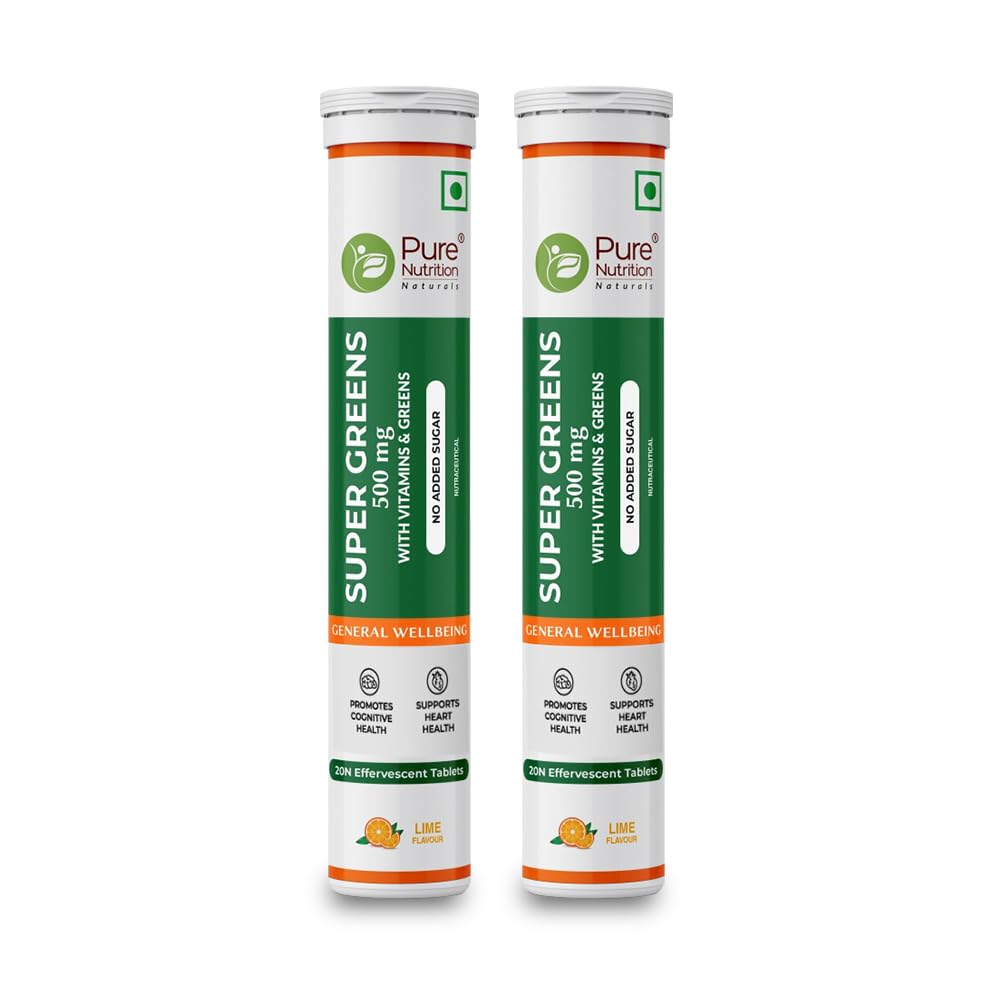 PURE NUTRITION NATURAL TREASURES Pure Nutrition Super Greens Effervescent Tablets, 40 Tablets