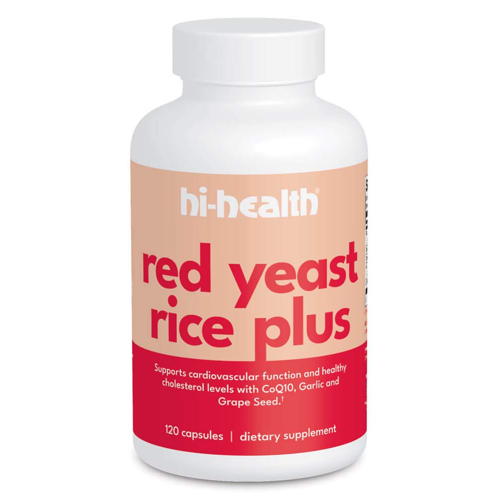 Hi-Health Red Yeast Rice Plus CoQ10, Garlic, Grapeseed for Cardiovascular Support, 120 Capsules