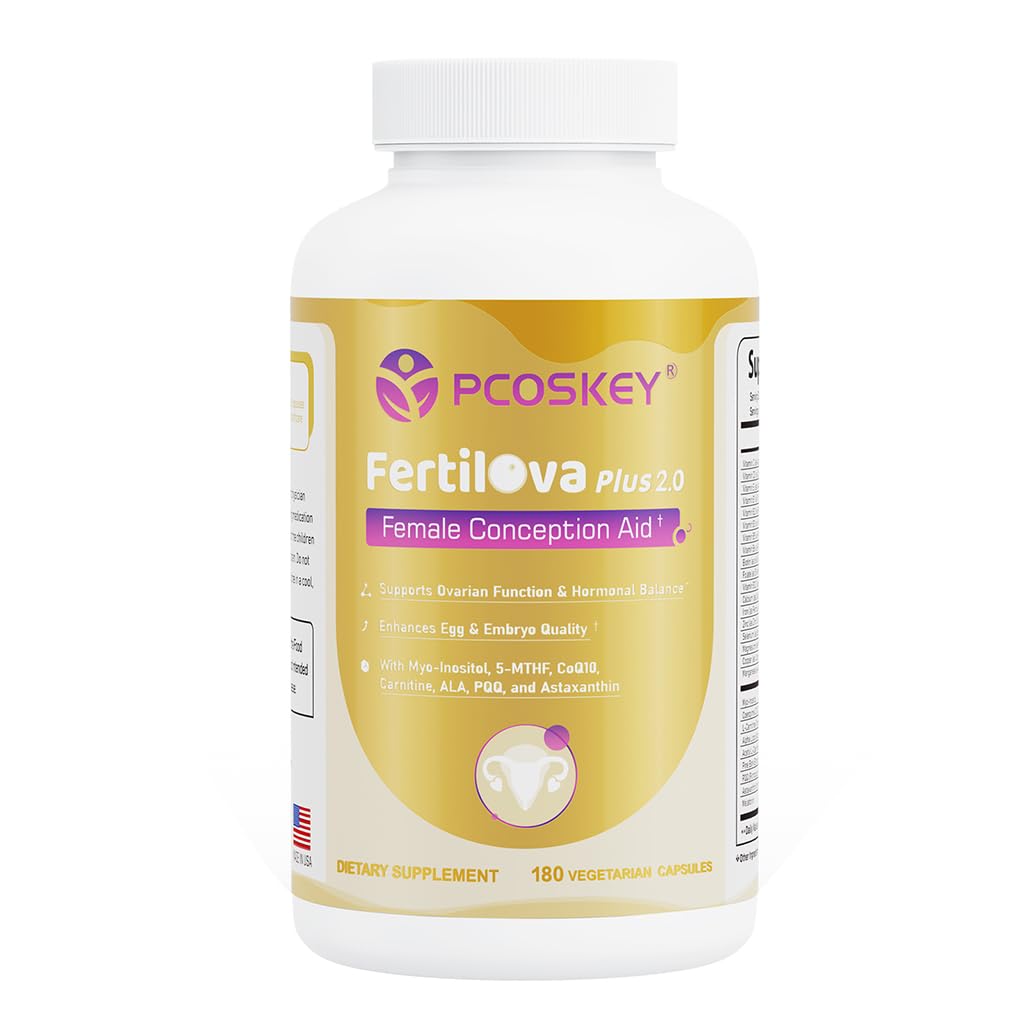 PCOSKEY Fertilova Plus 2.0 Female Fertility Supplement Myo-Inositol, CoQ10, 5-MTHF Capsules 120