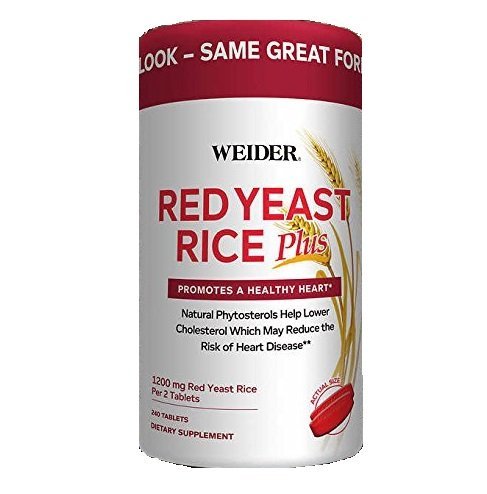 Weider Red Yeast Rice Plus with Phytosterols 1200 mg per 2 Tablets, 240 Tablets