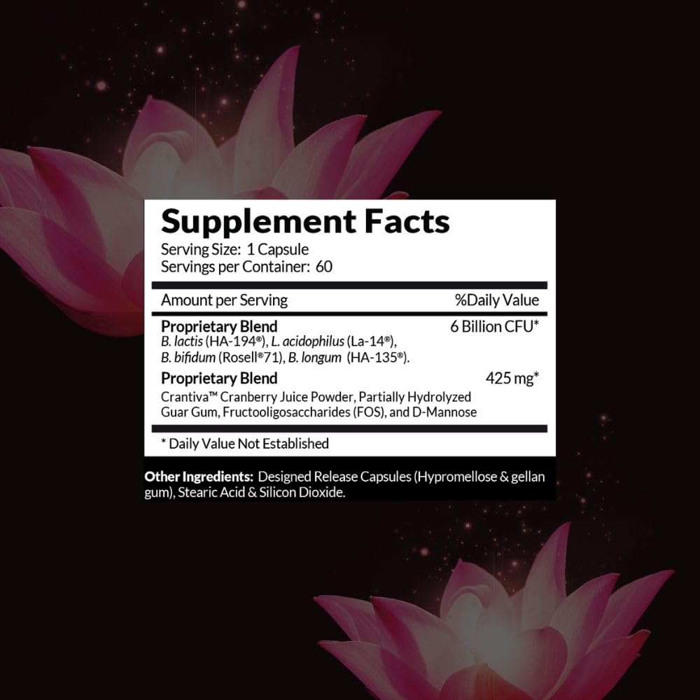 Intelligent Labs Women's Probiotics & Prebiotics Vaginal & Urinary Support Capsule, 60 Count