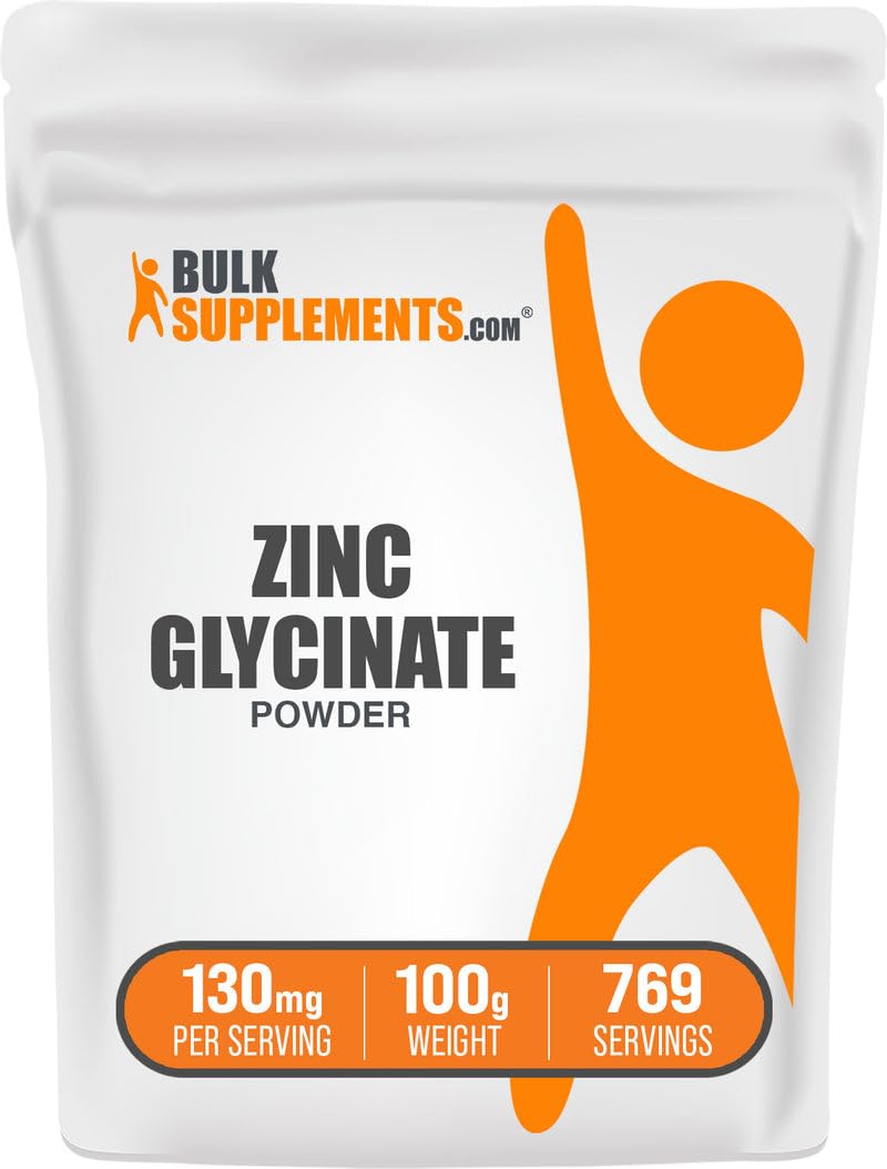 BulkSupplements Zinc Glycinate Powder 3.53 oz