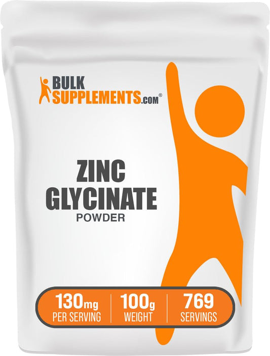 BulkSupplements Zinc Glycinate Powder 3.53 oz