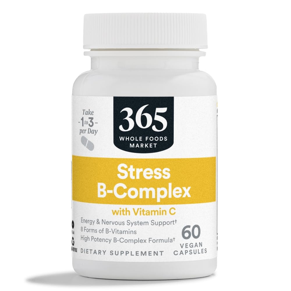 365 by Whole Foods Market Stress B-Complex with Vitamin C, Energy & Nervous System Support Capsules, 60 Count