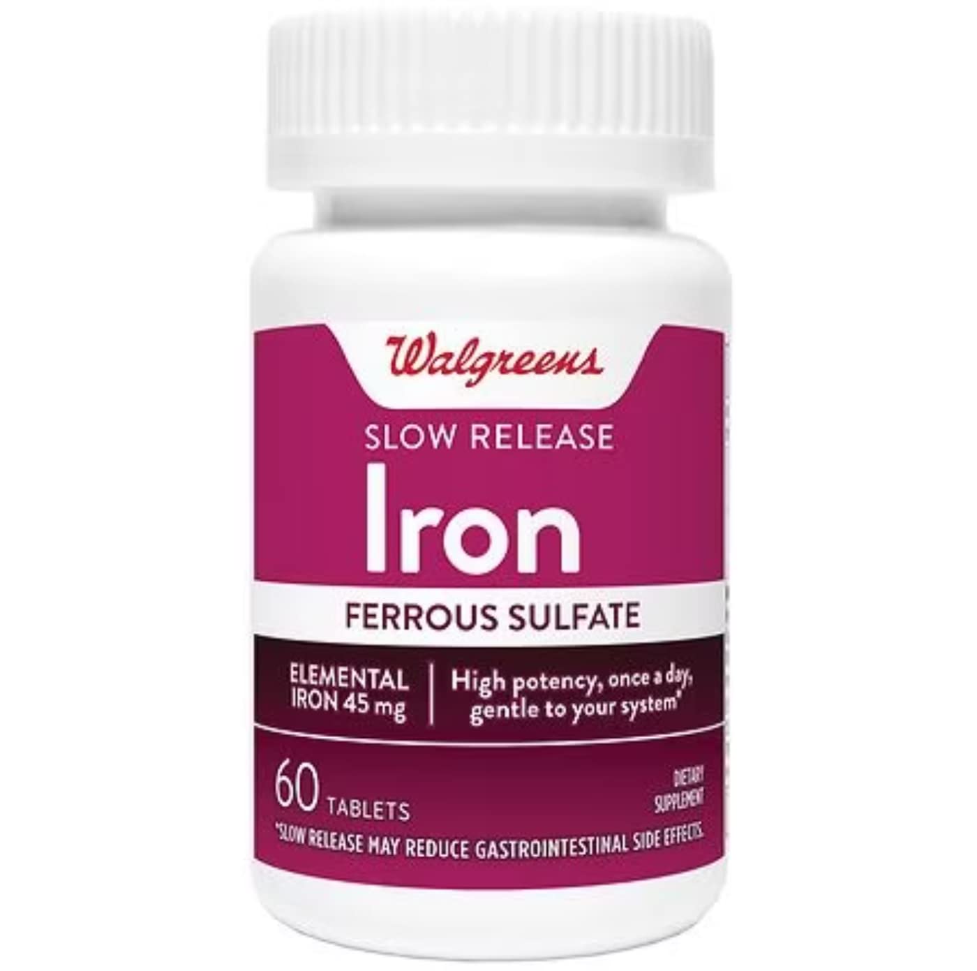 Outccogo Iron Slow Release High Potency Ferrous Sulfate 45mg, Tablets, 60 Tablets