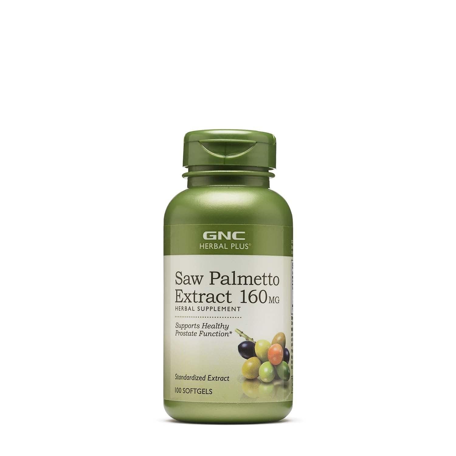 GNC Herbal Saw Palmetto Extract 160mg Supplement Softgel, 100 Count