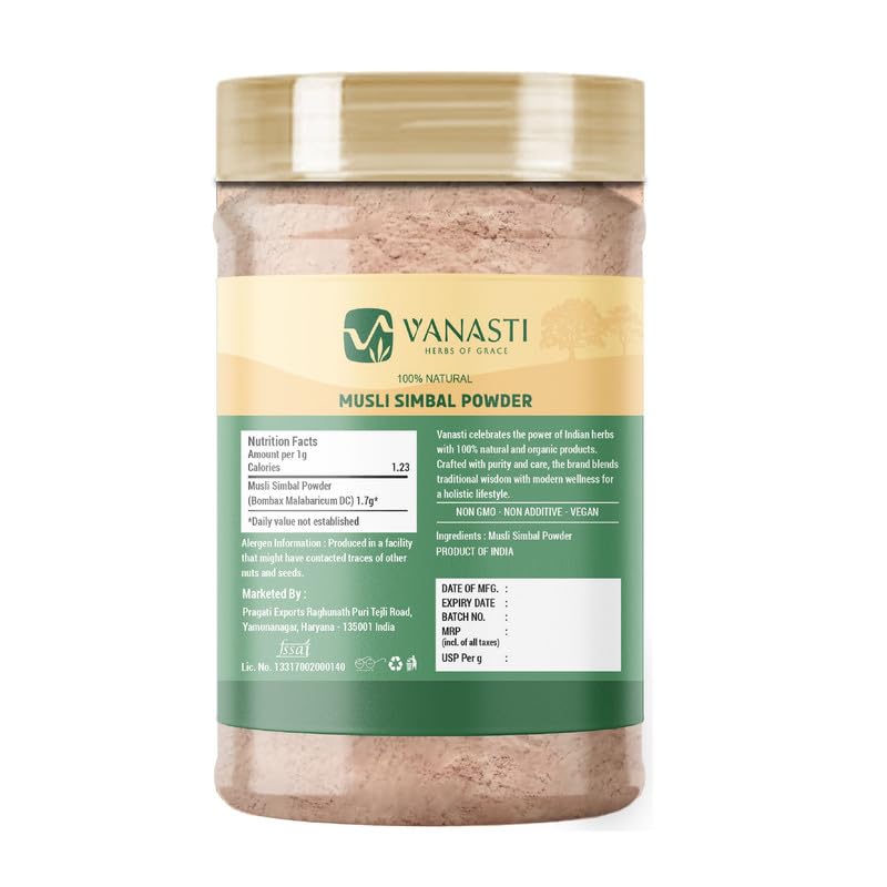 VANASTI Musli Simbal Powder, 3.52 Ounce