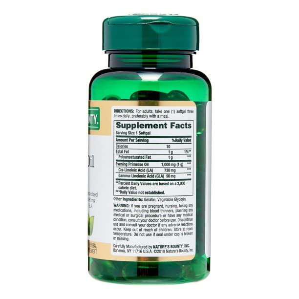 Nature's Bounty Evening Primrose Oil Softgels 180