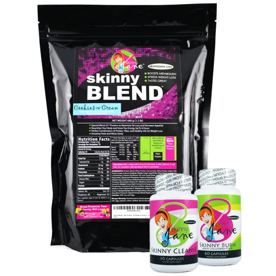 Skinny Jane Best Weight Loss Kit Cookies 'n' Cream (Powder & Capsules), 32 Count