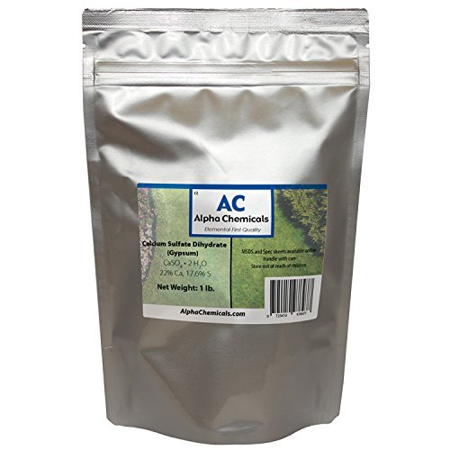 Alpha Chemicals Calcium Sulfate Dihydrate Gypsum CaSO4*2H2O Powder, 16 oz