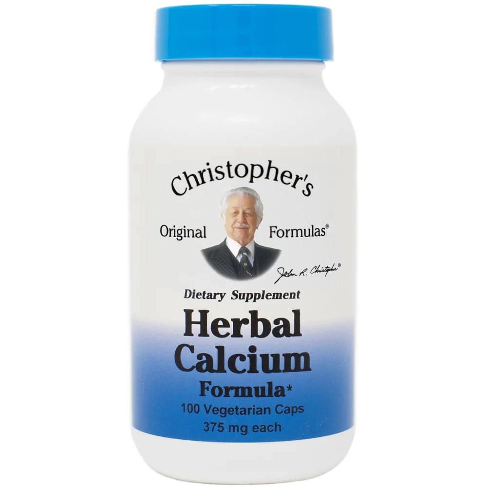 Christopher's Original Formulas Herbal Calcium, Natural Bone Support Capsules, 100 Capsules
