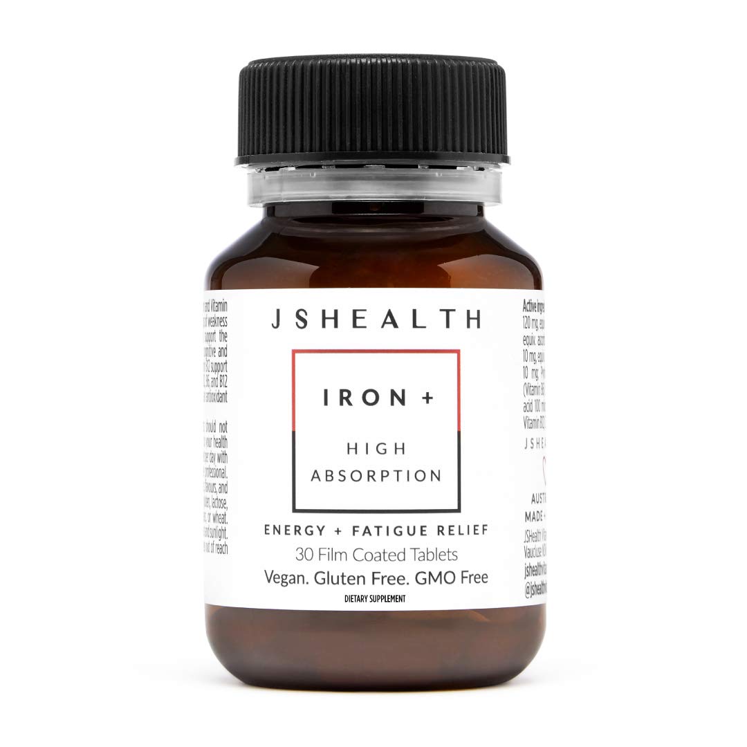 JSHealth Iron Supplement with Vitamin C 30 Tablets