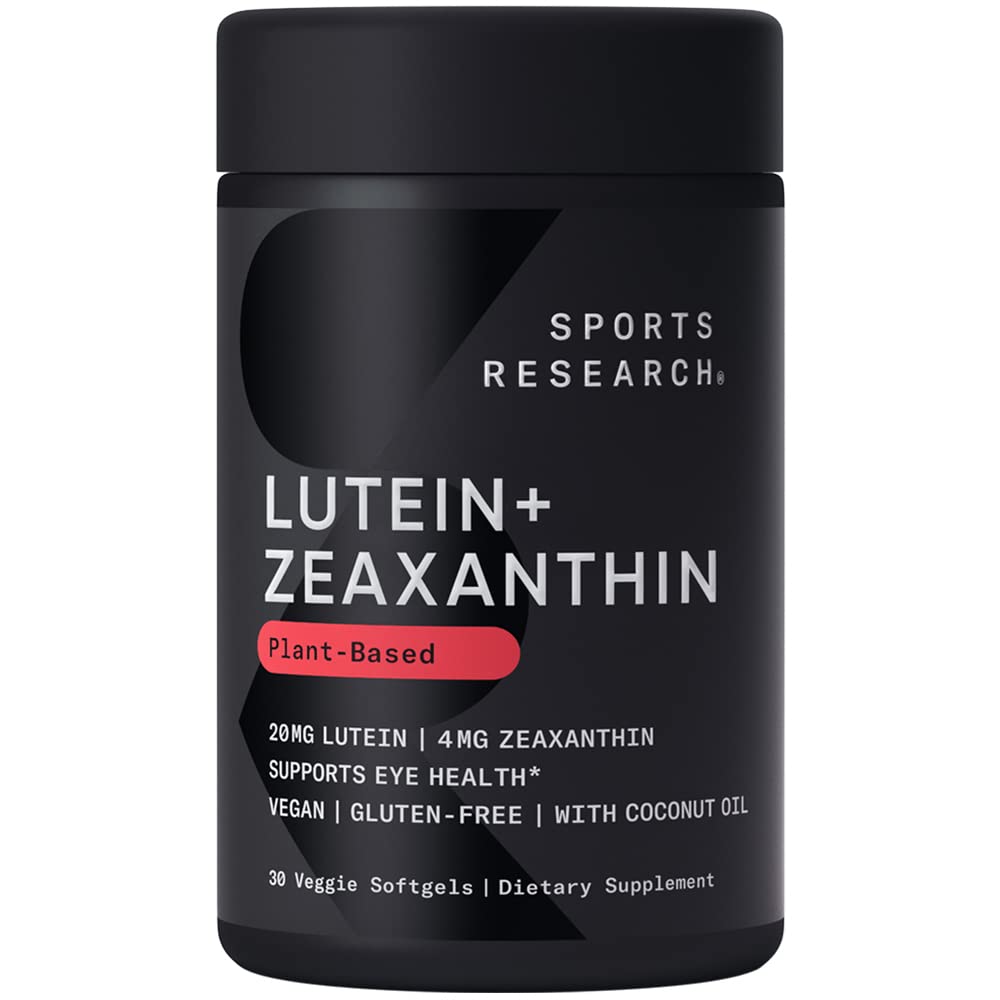 Sports Research Lutein + Zeaxanthin with Organic Coconut Oil Softgel 30