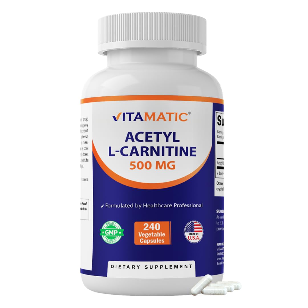Vitamatic Acetyl L-Carnitine 500mg Capsule, 240 Capsules