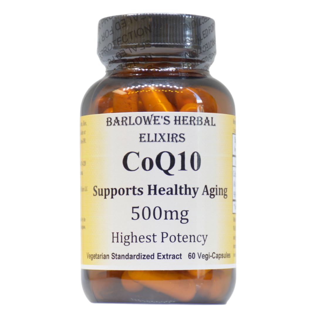 Barlowe's Herbal Elixirs CoQ10 Ubiquinone Hi-Potency Capsule, 60 Veggie Capsules