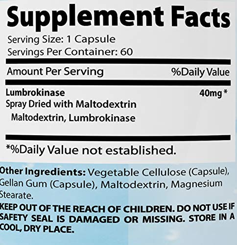 Absonutrix Lumbrokinase 40 mg Capsules, 60 Count