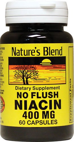 Nature's Blend Niacin No Flush 400 mg Capsule, 60 Capsules