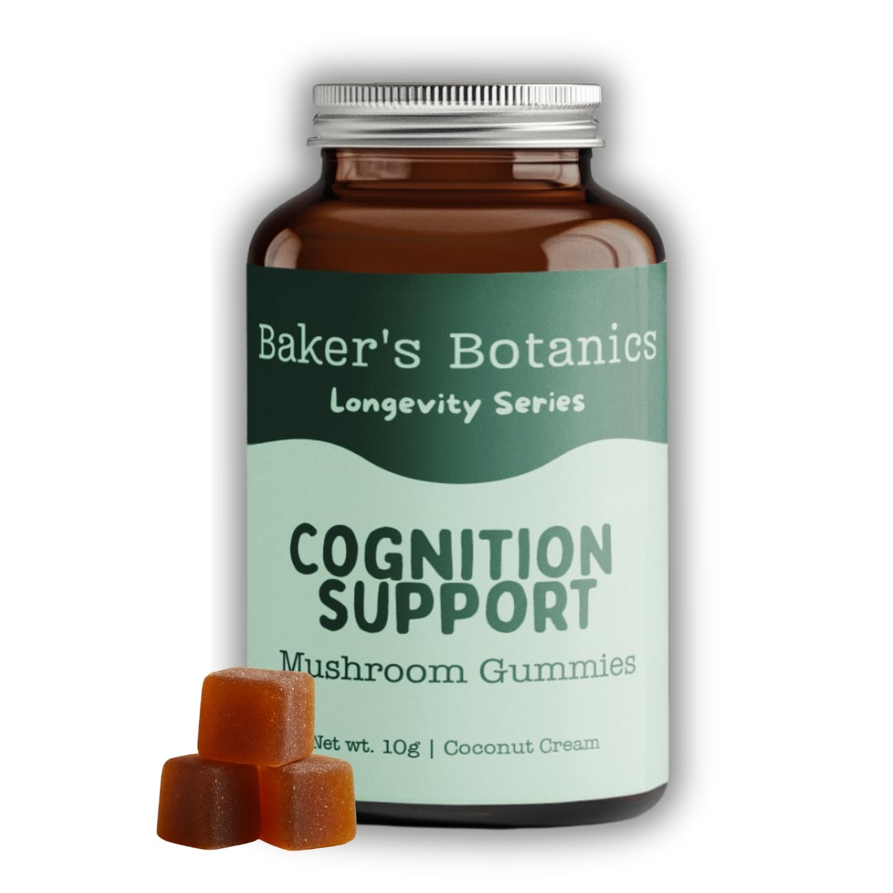 Baker's Botanics Adaptogenic Mushroom Gummies – Antioxidant Botanical Blend, 30 Gummies