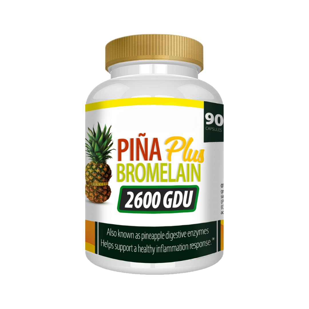Generic Bromelain Supplement PIÑA Plus Pineapple 90 Capsules