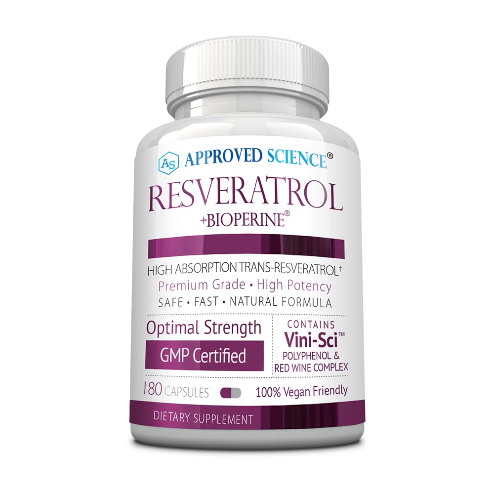 Approved Science Resveratrol 1000 mg Trans-Resveratrol, 180 Capsules
