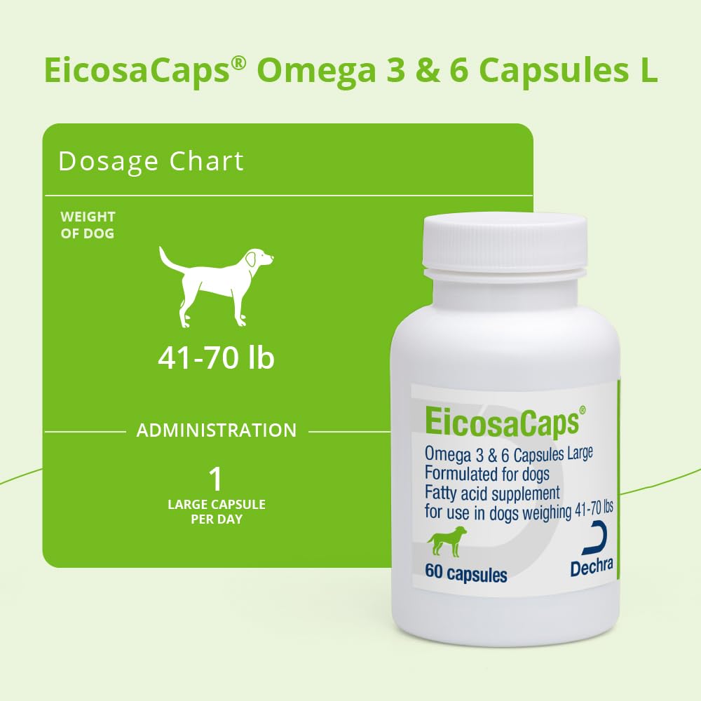 EicosaCaps Omega 3 & 6 Capsules for Dogs, 60 Capsules