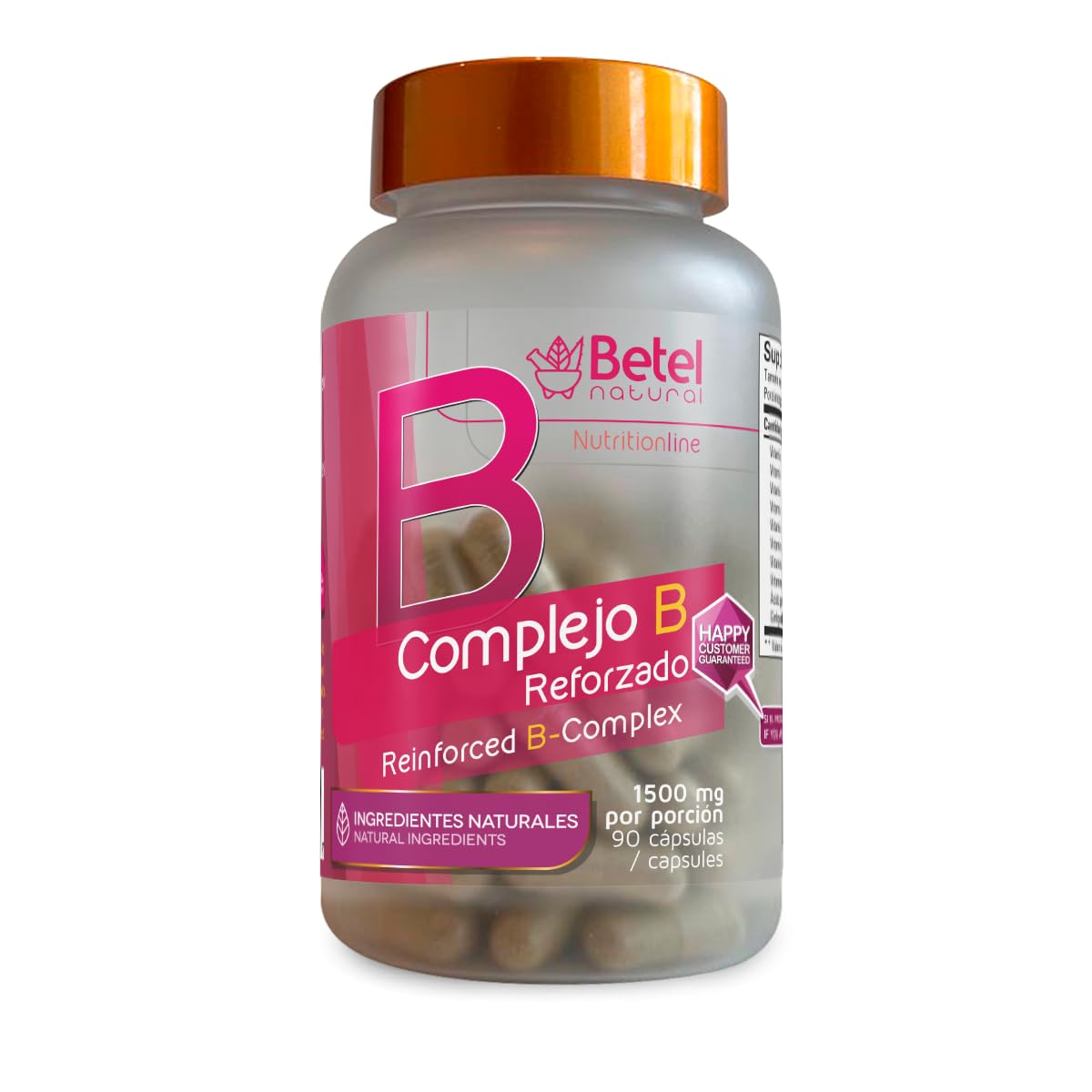 Betel Natural B Complex + with Ginkgo Biloba Capsules, Full B Vitamin Spectrum, 90 Capsules