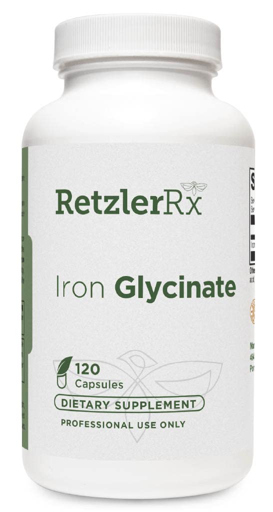 HormoneSynergy Iron Glycinate 29mg Gentle, Highly Absorbable Iron Supplement Capsule, 120 Count