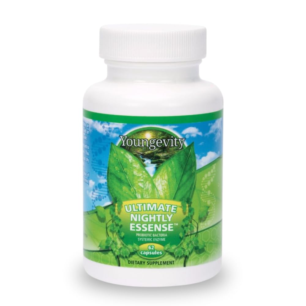 Youngevity Ultimate Nightly Essense Probiotics with Enzymes 14+ Strains Systemic Enzymes Cutting Edge Capsules 62 Count