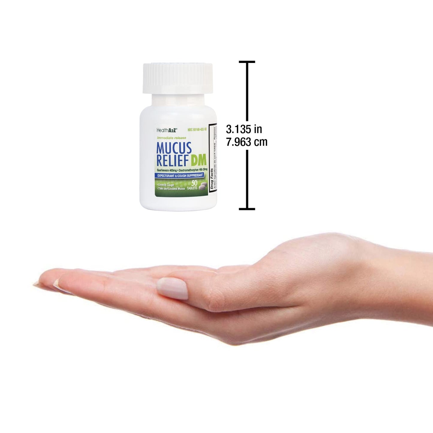 HealthA2Z® Mucus Relief DM | Dextromethorphan HBr 20mg | Guaifenesin 400mg | No Benzene | Cough, Immediate Release, Uncoated (50 Count (Pack of 1))